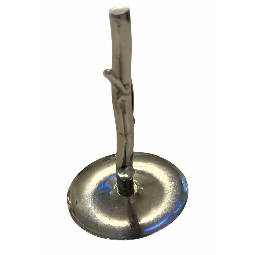 Vintage Jewelry Tree Holder Metal Silver Chrome Ring Dish 3” 3701/66